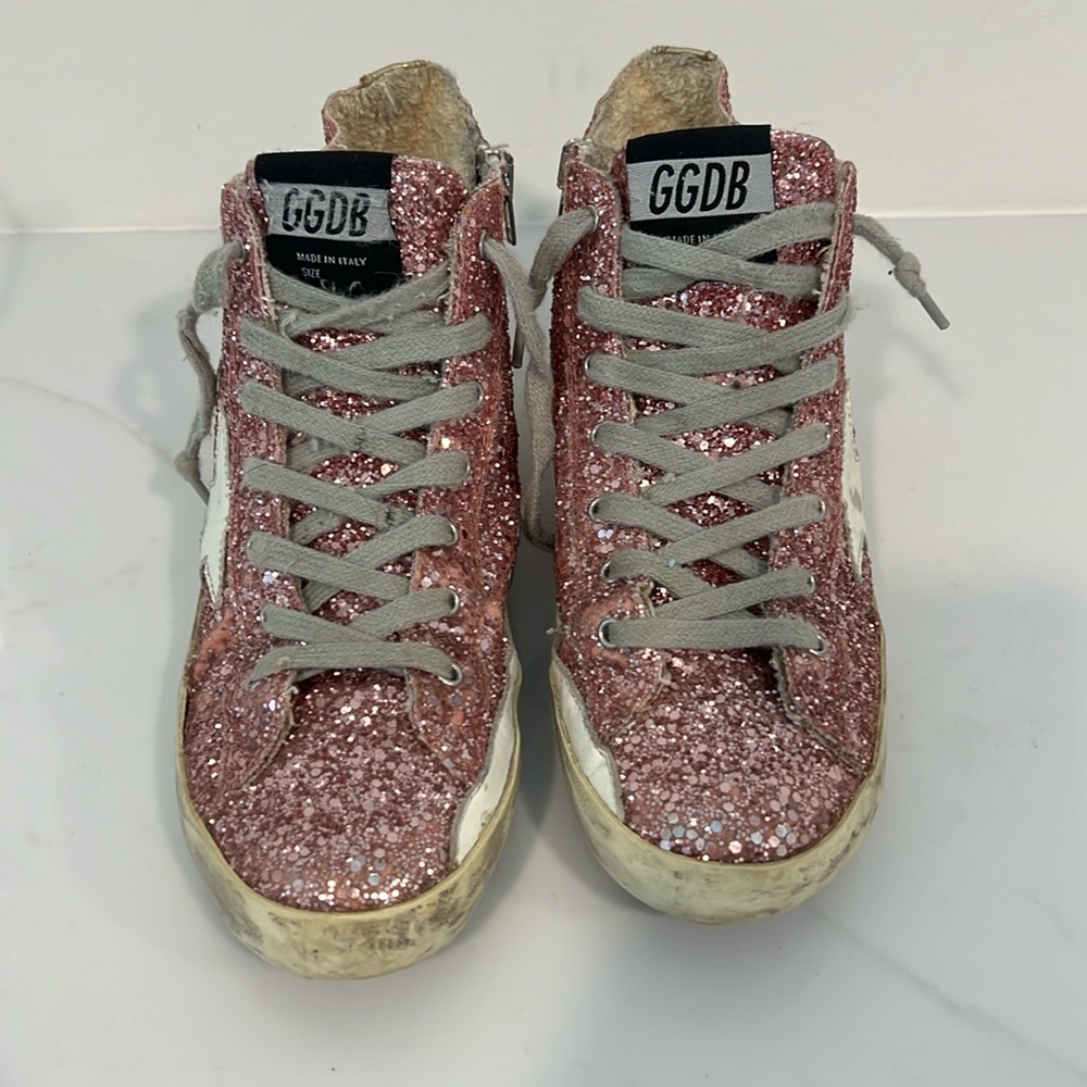 Golden Goose Pink Glitter Sneakers